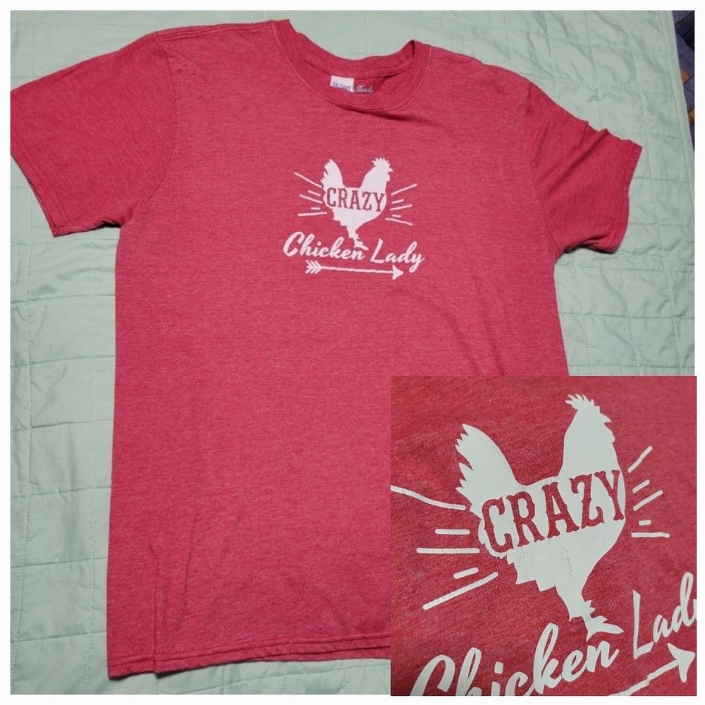 Crazy Chicken Lady Short Sleeve tShirt, L
